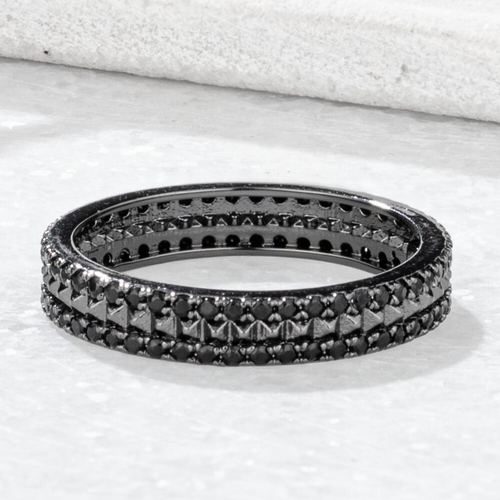 Black Eternity Stackable Stackable Band - Charmed Aroma Onyx Collection